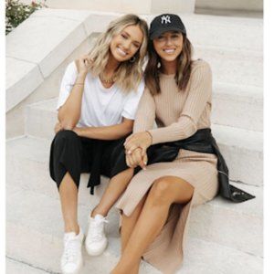 NWT WAYF Dede Collection Ribbed Midi Sweater Dress M